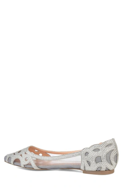 Journee Collection Batavia Rhinestone Flat In White