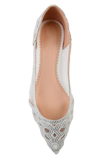 Journee Collection Batavia Rhinestone Flat In White