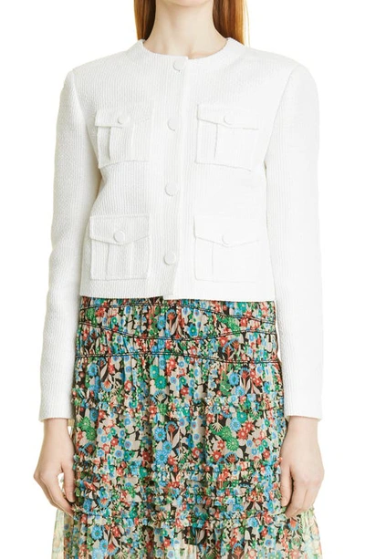 Shop Ted Baker Alera Crop Boxy Jacket In White