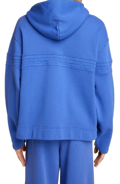 Shop Acne Studios Farmy Chain Embossed Graphic Hoodie In Sea Blue
