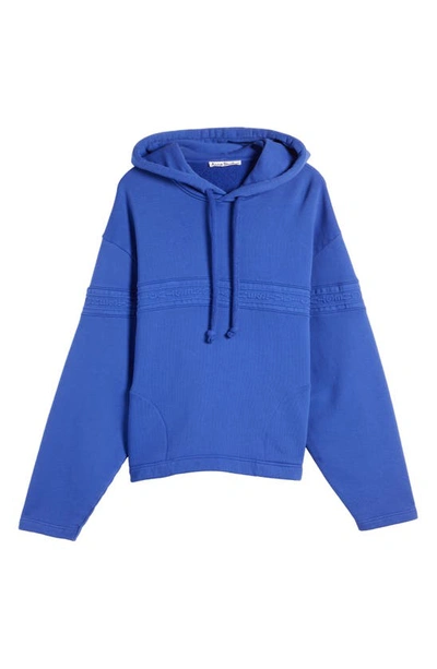 Shop Acne Studios Farmy Chain Embossed Graphic Hoodie In Sea Blue