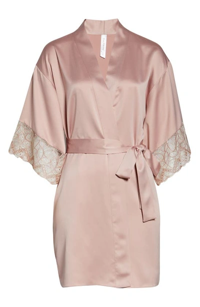 Shop Flora Nikrooz Ada Satin Robe In Smokey Rose