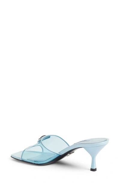 Shop Prada Ciabatte Clear Slide Sandal In Celeste