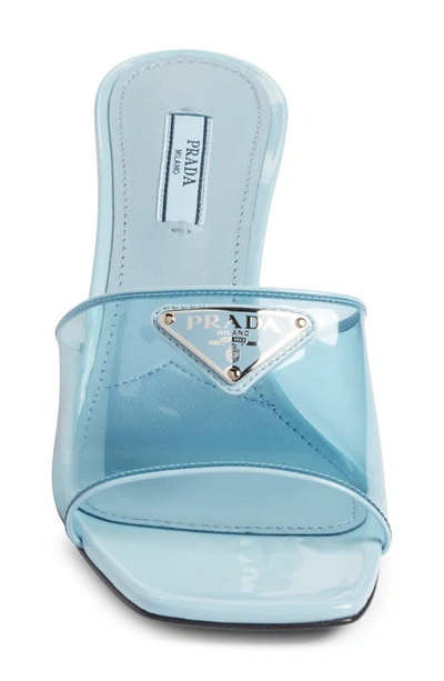 Shop Prada Ciabatte Clear Slide Sandal In Celeste