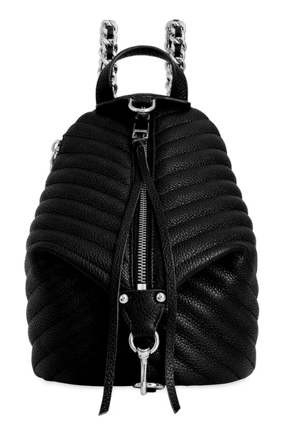 Shop Rebecca Minkoff Julian Small Chevron Quilted Leather Backpack In Black