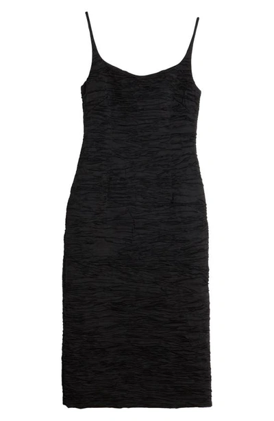 Shop Dries Van Noten Doss Crinkled Satin Midi Dress In Black 900