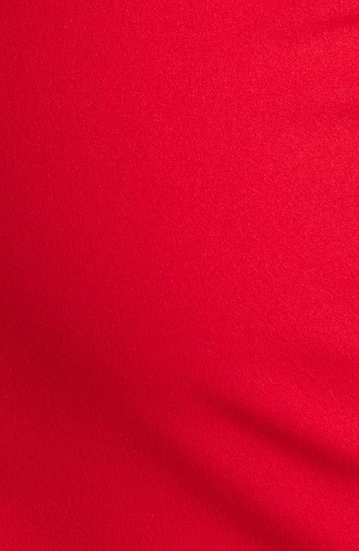 Shop Lnl Square Neck Side Ruffle Midi Dress In Red