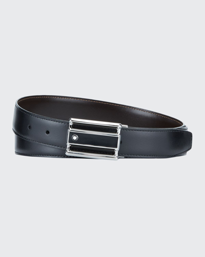 Shop Montblanc Men's Reversible Cut-to-size Business Belt In Black & Brown