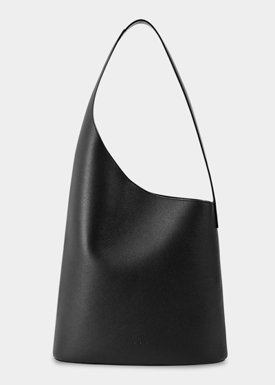 Shop Aesther Ekme Lune Calf Leather Tote Bag In 195 Grain Black