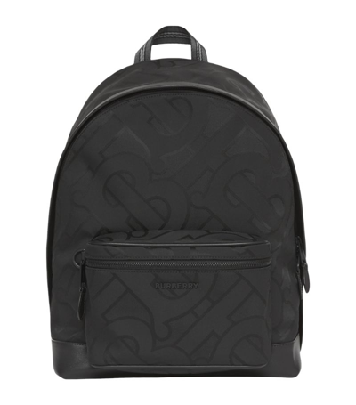 Shop Burberry Tb Monogram Jacquard Backpack In Black