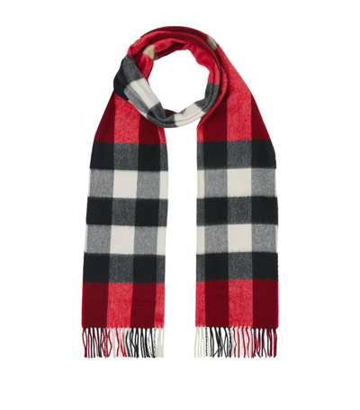 Shop Burberry Cashmere Check Scarf In Red