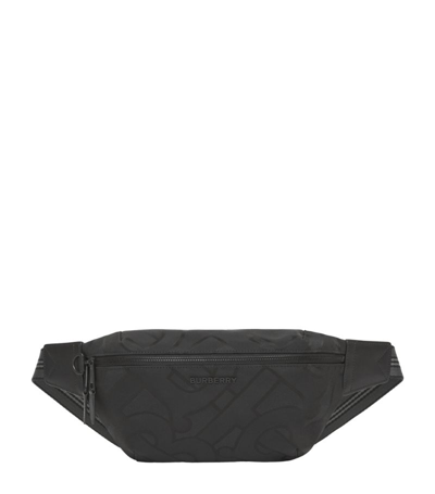 Shop Burberry Tb Monogram Jacquard Sonny Belt Bag In Black