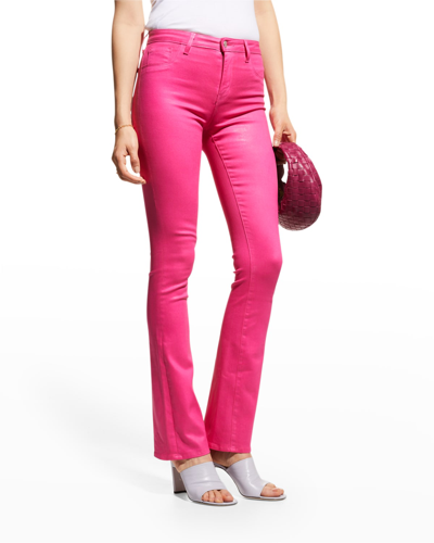 Shop L Agence Selma High-rise Sleek Baby Boot Jeans In Magenta Coated