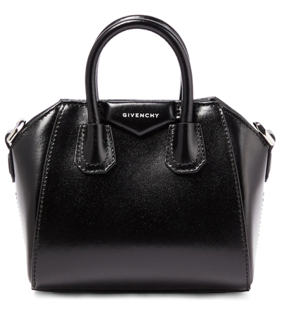 Givenchy Micro Antigona Shoulder Bag In Calf Leather In Black