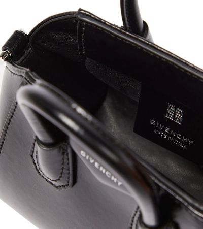 Givenchy Micro Antigona Shoulder Bag In Calf Leather In Black