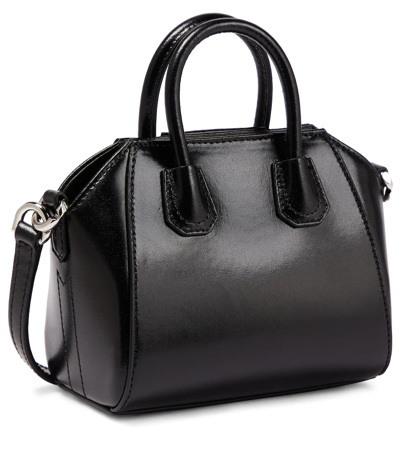 Givenchy Micro Antigona Shoulder Bag In Calf Leather In Black