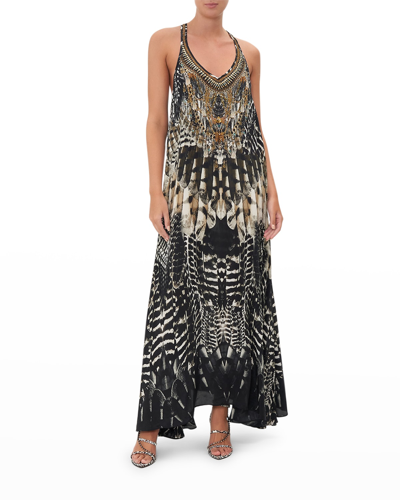 Shop Camilla V-neck Racerback Maxi Dress In Night Owl