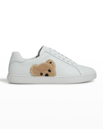 Shop Palm Angels Teddy Bear Low-top Tennis Sneakers In 0160 White