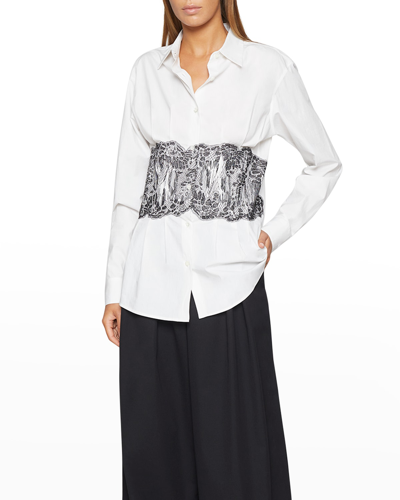 Shop Dries Van Noten Clavy Pleated Button-front Shirt In White