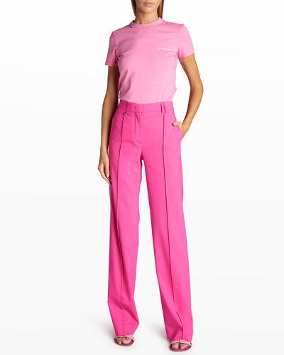 Shop Jacquemus Camargue Bootcut-leg Pants In Pink