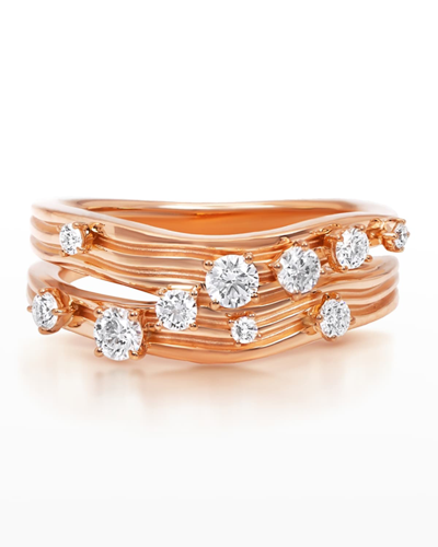 Shop Hueb 18k Bahia Pink Gold Ring With Vs/gh Diamonds