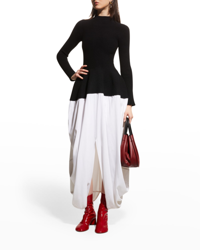 Shop Proenza Schouler Sculpted Boucle Dress In Black/white Multi