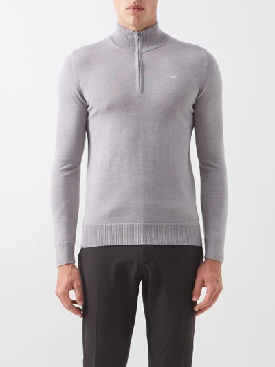 J. Lindeberg Kian Half-zip Wool Golf Sweater In Grey | ModeSens