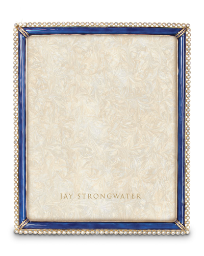 Shop Jay Strongwater Laetitia Enamel & Stone Edge 8" X 10" Picture Frame In Indigo