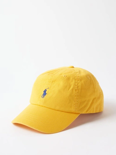 Polo Ralph Lauren Cotton Blend Twill Logo Embroidered Ball Cap In Yellow, Polo  Ralph Lauren Trekking Bear Tee
