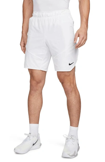 Shop Nike Court Dri-fit Advantage Tennis Shorts In White/ Black