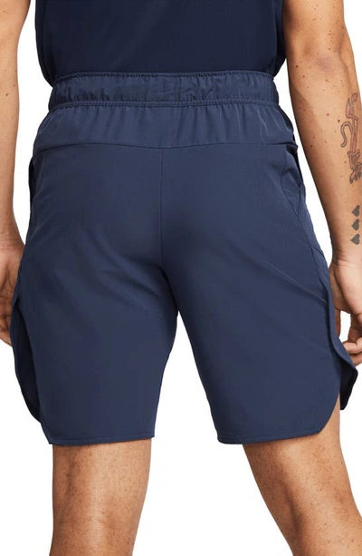 Shop Nike Court Dri-fit Advantage Tennis Shorts In Obsidian/ White