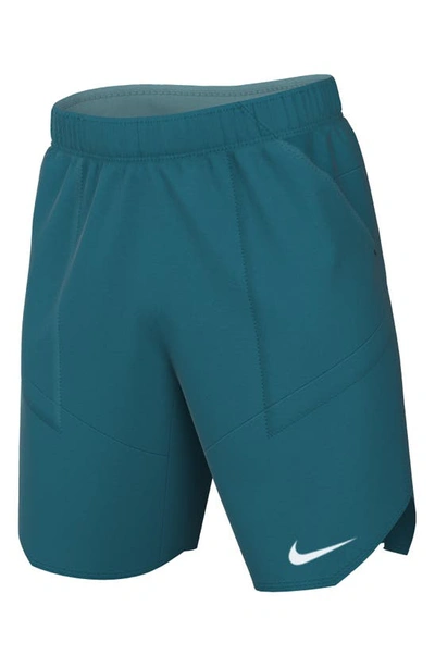 Shop Nike Court Dri-fit Advantage Tennis Shorts In Bright Spruce/ White
