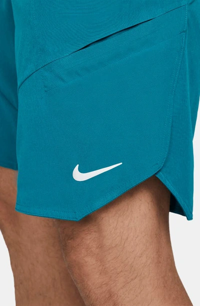 Shop Nike Court Dri-fit Advantage Tennis Shorts In Bright Spruce/ White