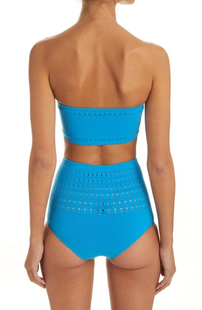 Shop Alaïa Vienne Perforated Seamless Two-piece Swimsuit In Azur
