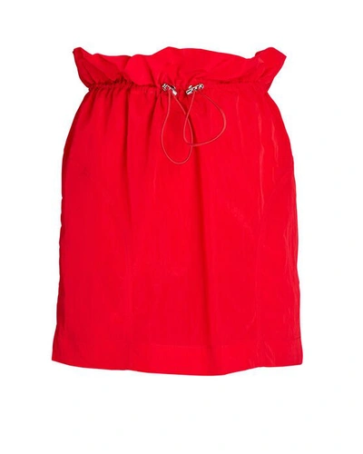 Shop Aknvas Rose Drawstring Mini Skirt In Orange