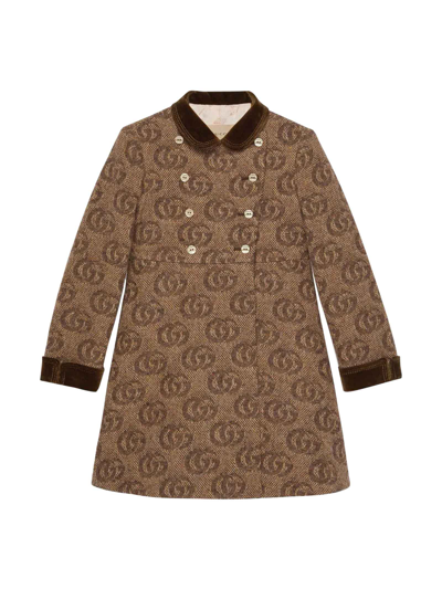 Shop Gucci Brown Coat Girl In Marrone