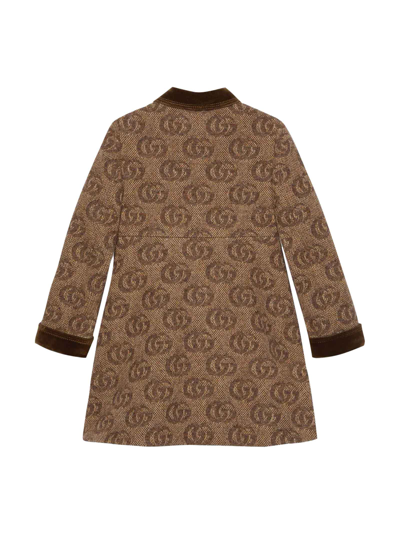 Shop Gucci Brown Coat Girl In Marrone