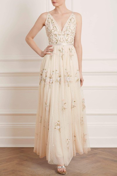 Shop Needle & Thread Petunia Gown In Champagne