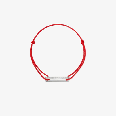 Le Gramme Sterling Silver 1.7g Crystal Embellished Cord Bracelet In Silver