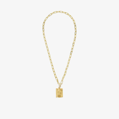 Shop Hermina Athens Gold-plated The Tower Tarot Pendant Necklace