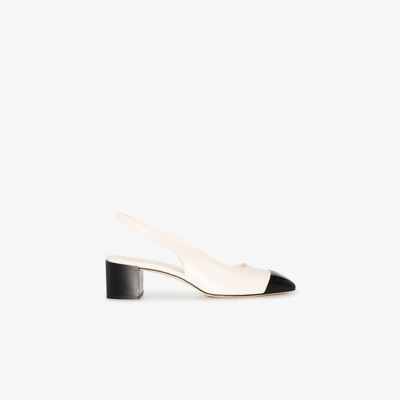 Shop Aeyde Neutral Alessia 45 Slingback Leather Pumps In Neutrals