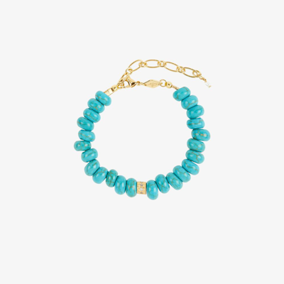 Shop Anni Lu Gold-plated Pacifico Turquoise Beaded Bracelet