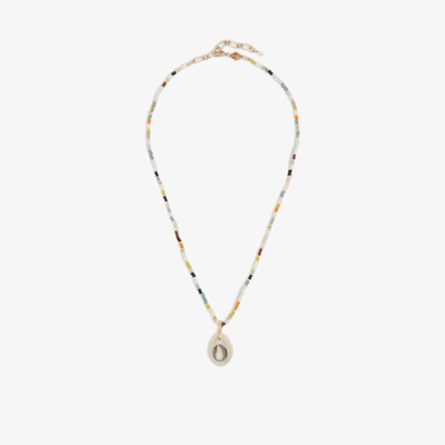 Shop Anni Lu Multicolour Shelly Eldorado Pendant Necklace In Gold