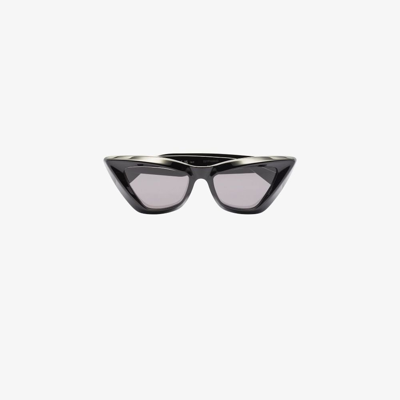 Shop Bottega Veneta Black Cat Eye Sunglasses