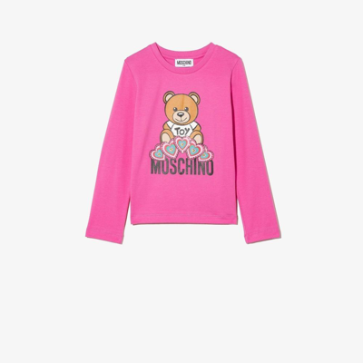 Shop Moschino Teddy Bear-print Sweatshirt In Pink
