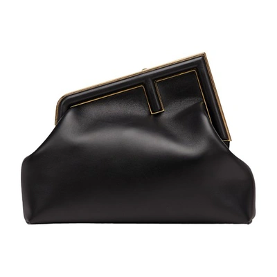 Shop Fendi First Medium Bag In Noir