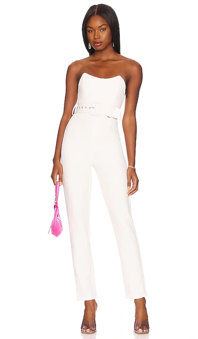 Shop Superdown Naomi Belted Jumpsuit In White