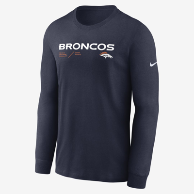 Shop Nike Men's Dri-fit Infograph Lockup (nfl Denver Broncos) Long-sleeve T-shirt In Blue