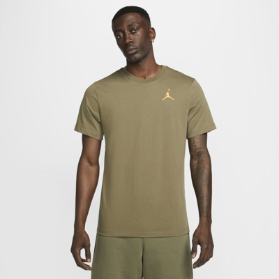 Shop Jordan Jumpman Men's Short-sleeve T-shirt In Medium Olive,light Curry