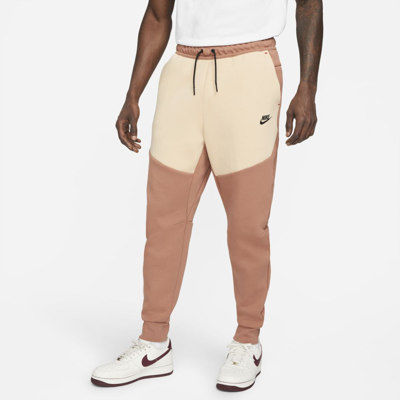 Shop Nike Sportswear Tech Fleece Men's Joggers In Mineral Clay,white Onyx,black